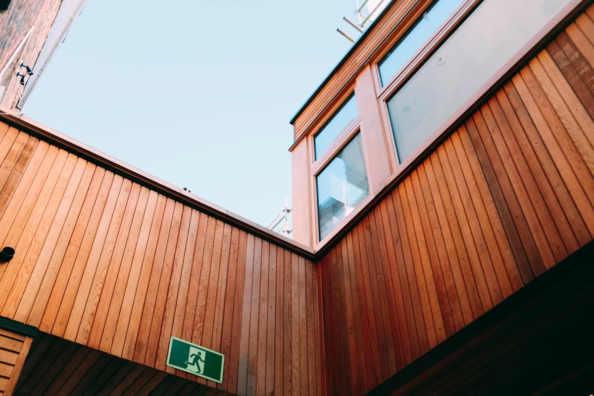 Cedar cladding and joinery on a modern house