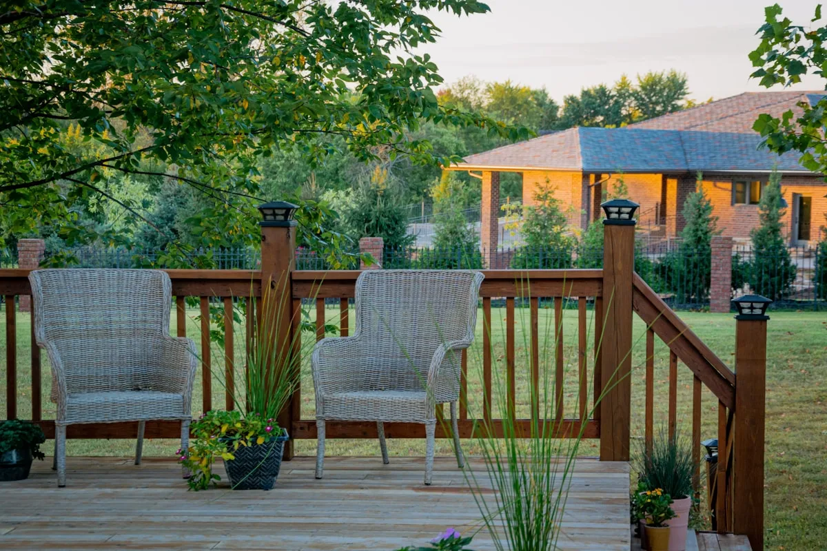 Timber deck and railing recoated in a natural finish